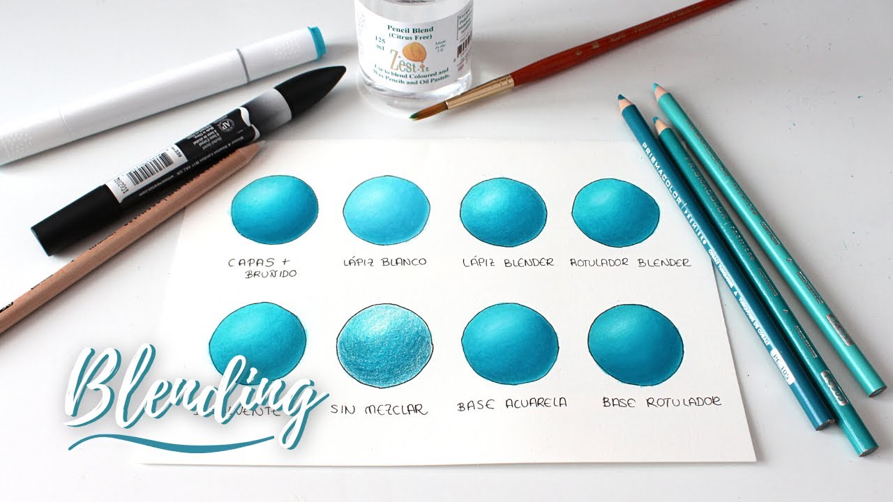7 técnicas para MEZCLAR LÁPICES DE COLORES | Eliminar los puntos blancos en el coloreado