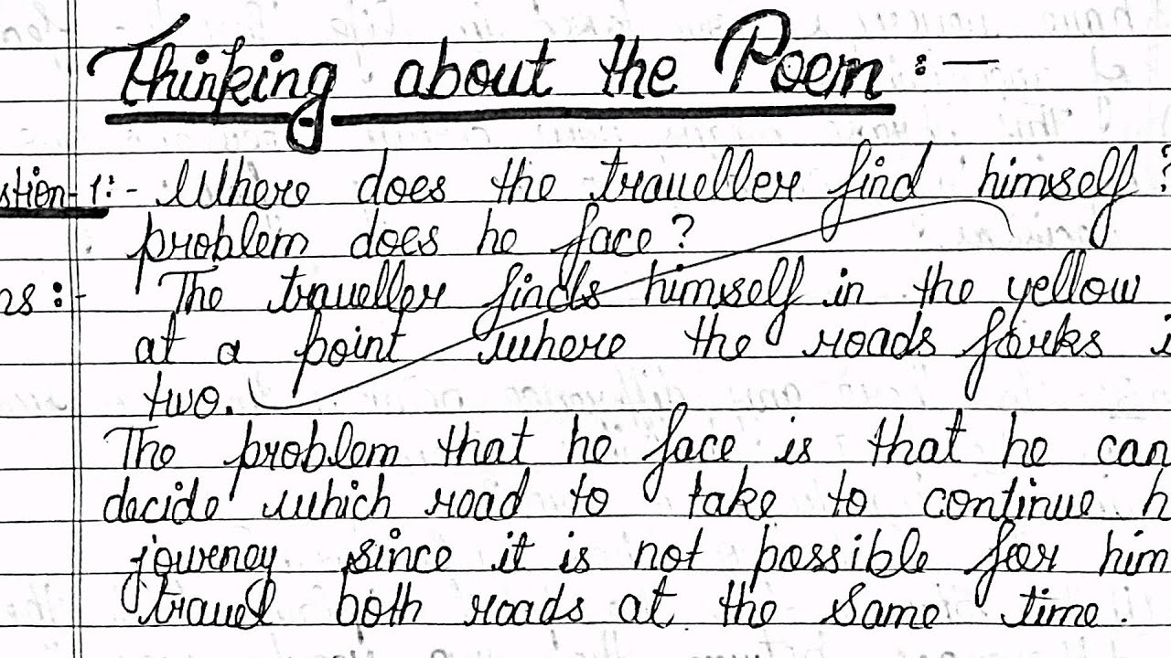 NCERT- CLASS 9 ENGLISH BEEHIVE 🐝 POEM-1 THE ROAD NOT TAKEN QUESTION-ANSWER (SHORT ANSWERS)