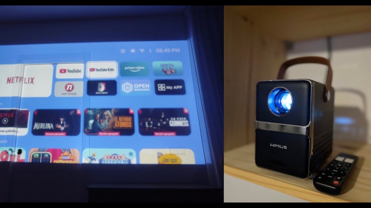 Netflix Certificado Mini Proyector Portatil 4K, WiMiUS 1080P Proyector con Auto Keystone WiMiUS