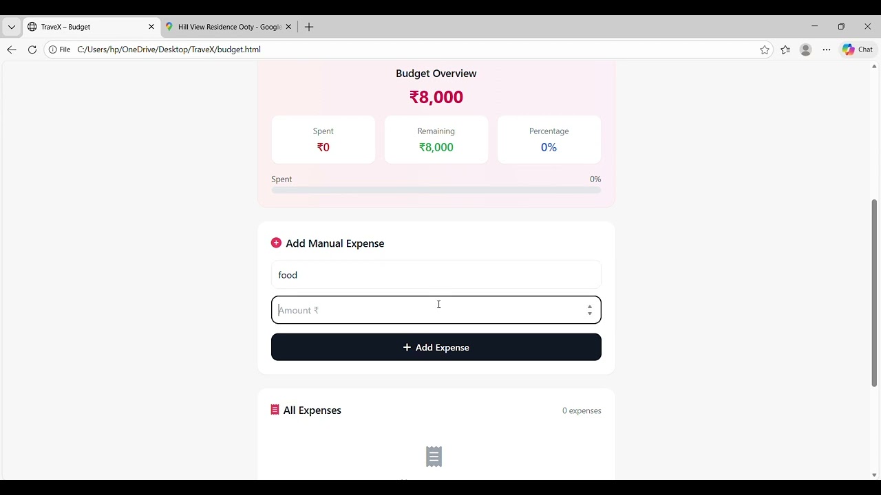 TraveX - Working Prototype 