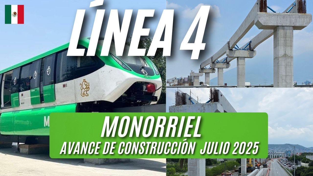 ¡IMPRESIONANTE EL AVANCE DE OBRAS! Monorriel Nueva línea 4 del metro de Monterrey, julio 2025.