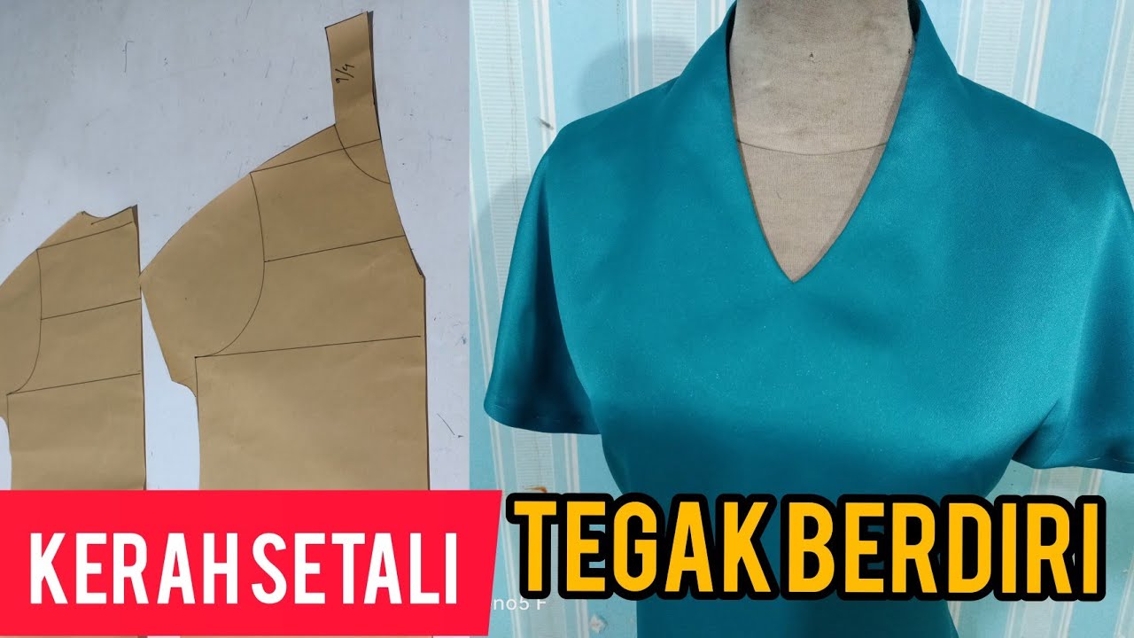 cara membuat pola blouse kerah setali tegak berdiri// #caramembuatpolablousekerahsetalitegakberdiri/