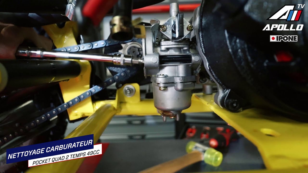 Nettoyage du carburateur d'un pocket quad Apollo motors 2 temps 49cc