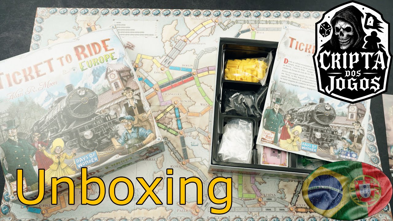 O que tem na caixa do Ticket to Ride Europe