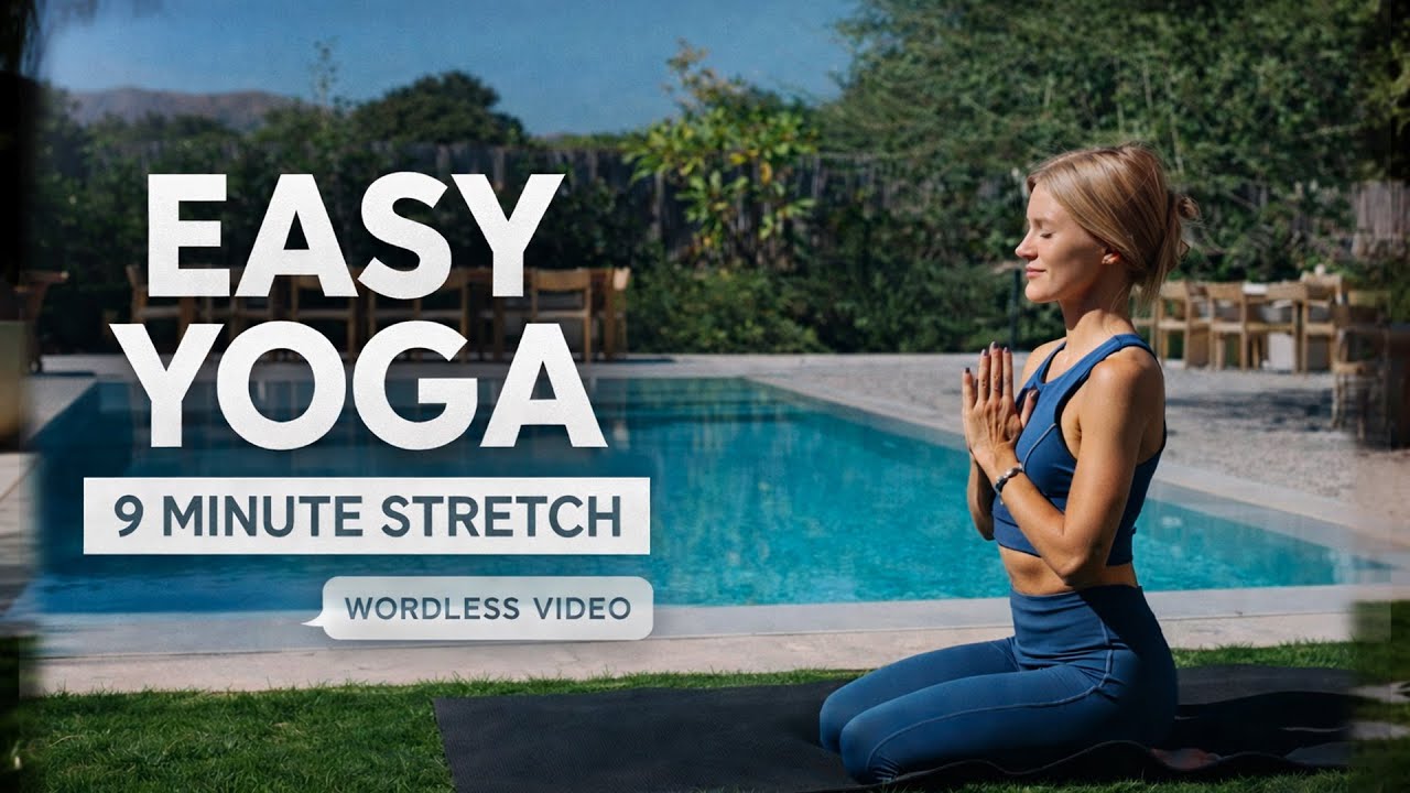 Easy Yoga Flow – 9 Minute Stretch | No Talking,  Calm Music