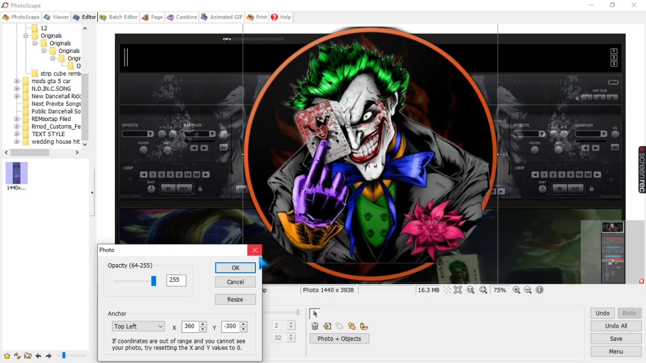 🔥 How to add photo on virtual dj skins disc in photoscape 2020🔥