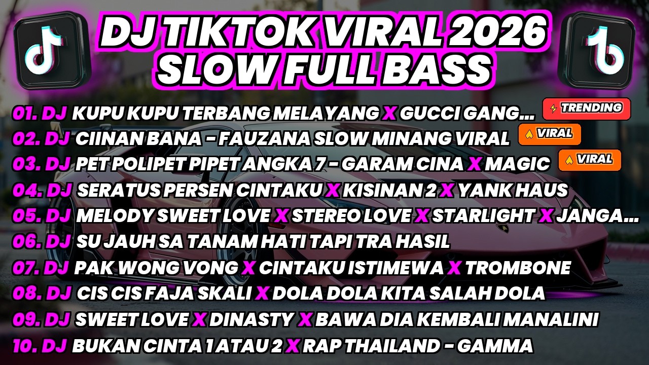 DJ TIKTOK VIRAL TERBARU 2026 - KUPU KUPU TERBANG MELAYANG X CIINAN BANA X PET POLIPET FULL BASS SLOW