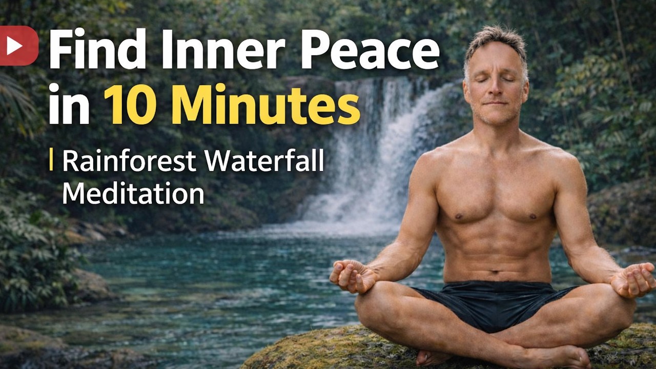 Find Inner Peace in 10 Minutes | Rainforest Waterfall Meditation
