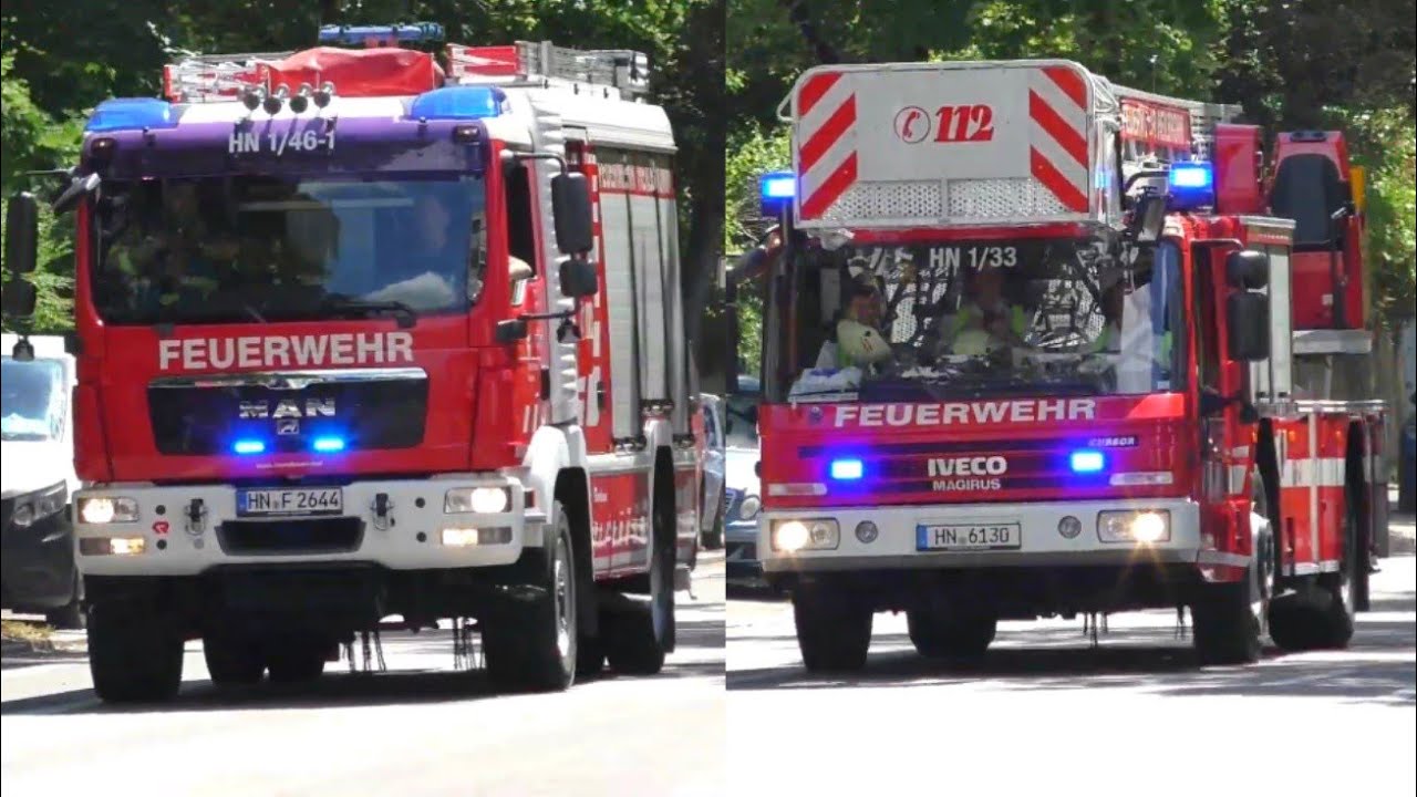[🔥𝗕𝗥𝗔𝗡𝗗𝗘𝗜𝗡𝗦𝗔𝗧𝗭🚨] Einsatzfahrt 》HLF + DLK || Feuerwehr Heilbronn / FF-Stadt