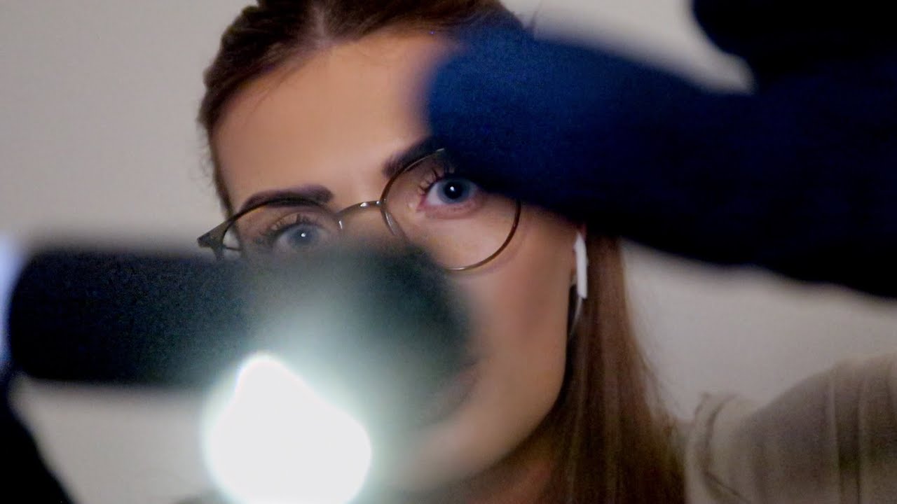 ASMR Light Triggers Eye Exam 🔦 (old school, latex gloves, whispered)