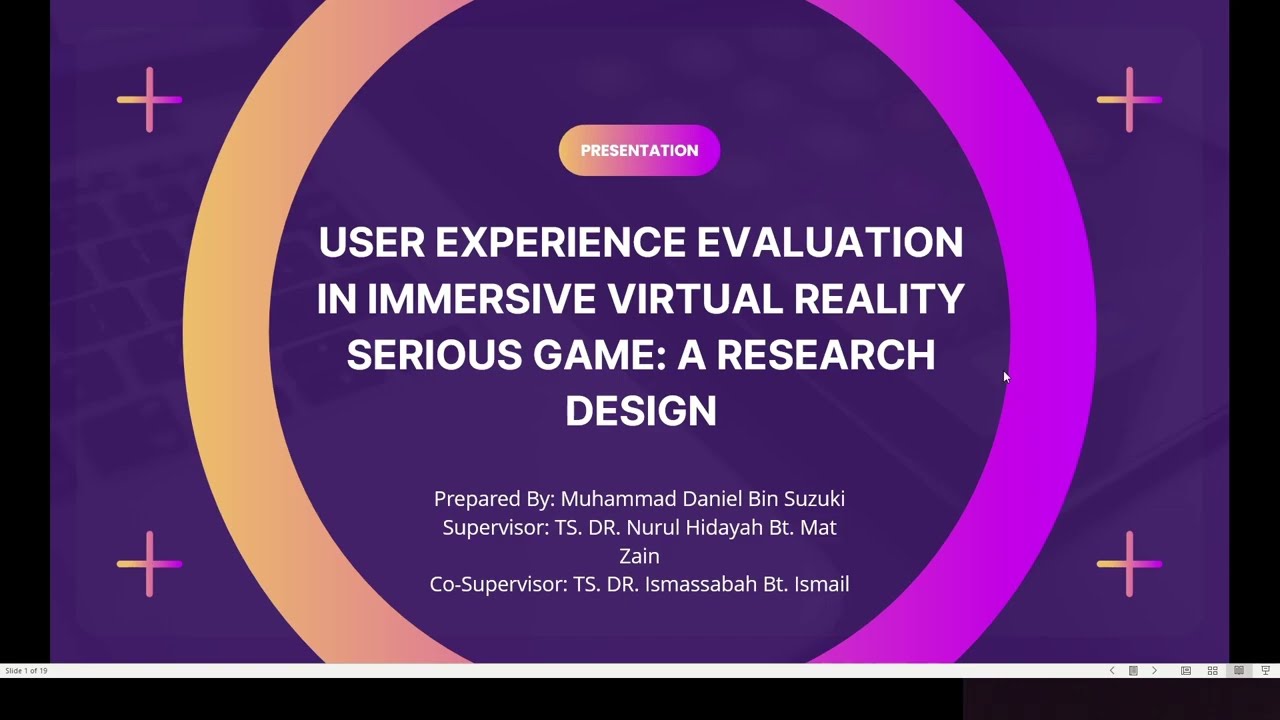 User Experience Evaluation In Immersive Virtual Reality Serious Game; A Research Design