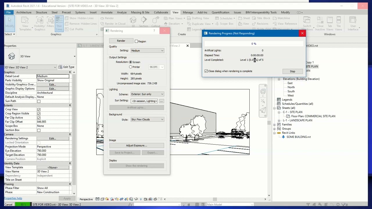 CIVIL Revit Site Rendering Drawing (silent)