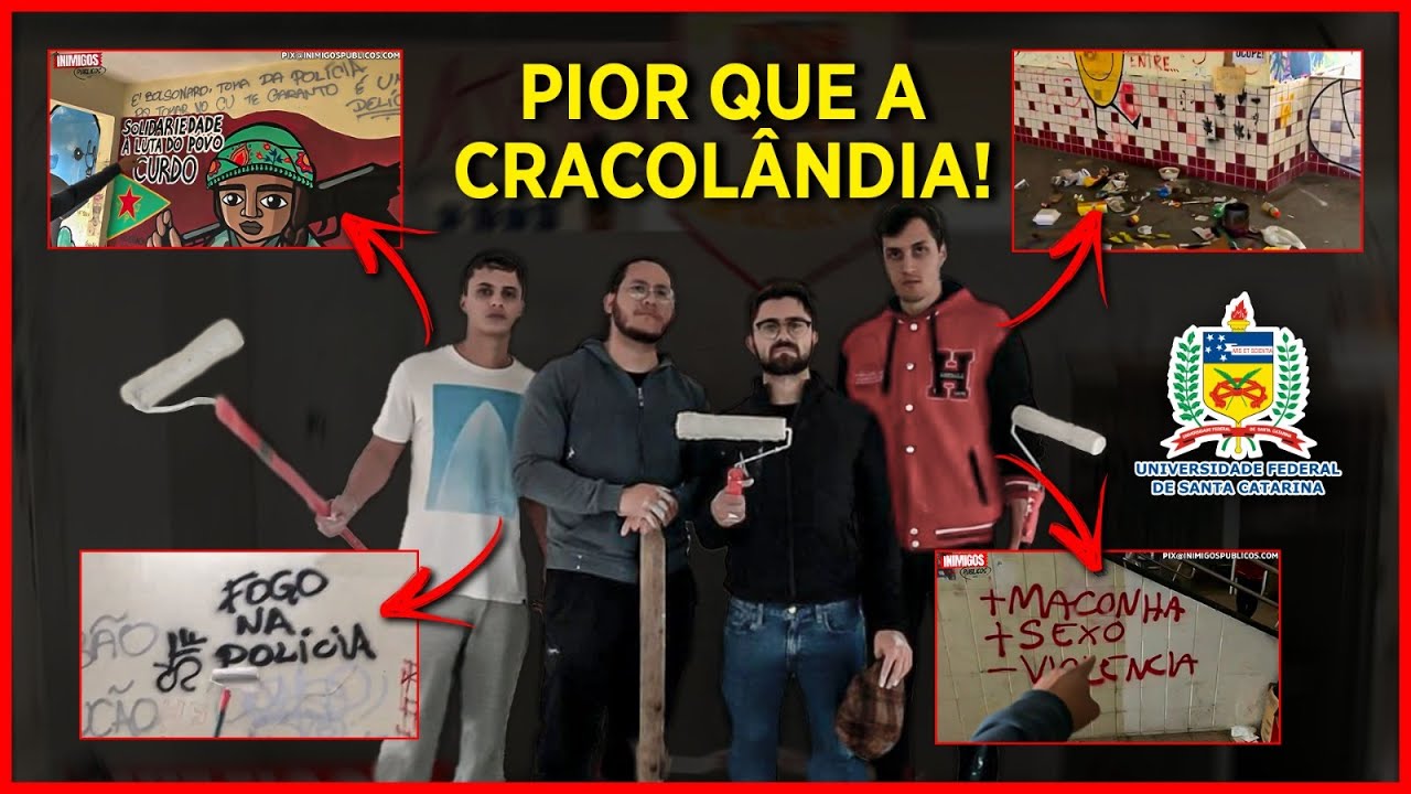PINTAMOS A UFSC DESTRU&Iacute;DA PELOS ESQUERDISTAS! - PARTE 1