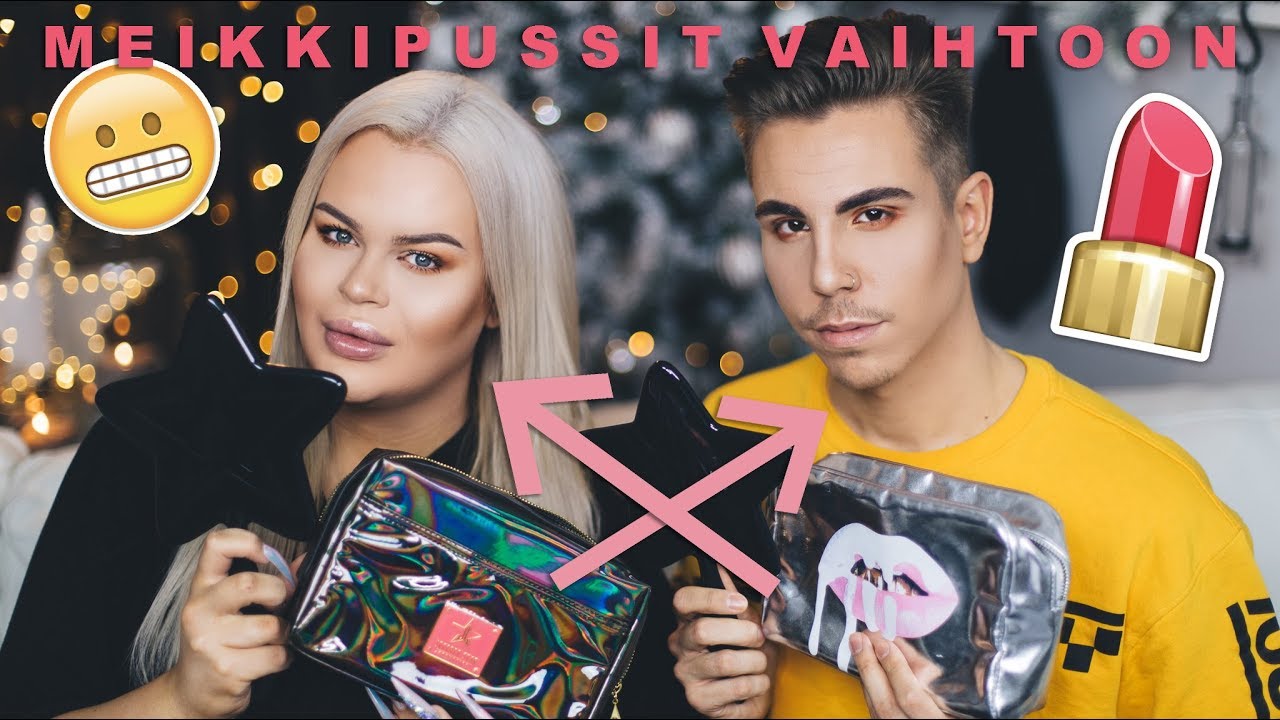 MAKEUP BAG SWAP CHALLENGE | Valtteri & Henry