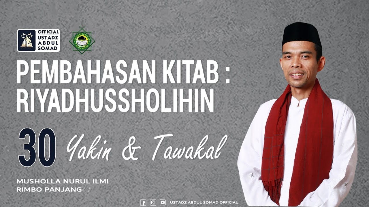 LIVE | NGAJI KITAB RIYADHUSSHOLIHIN 30 - YAKIN & TAWAKAL | Masjid Jami' Baiturrahman, Rimbo Panjang