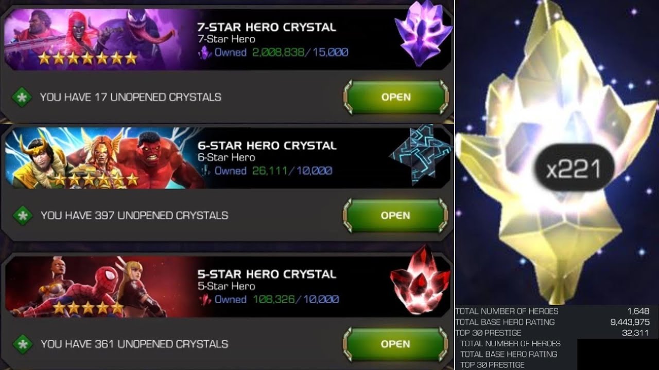 1 Year of Hoarding Crystals - Marvel Contest of Champions