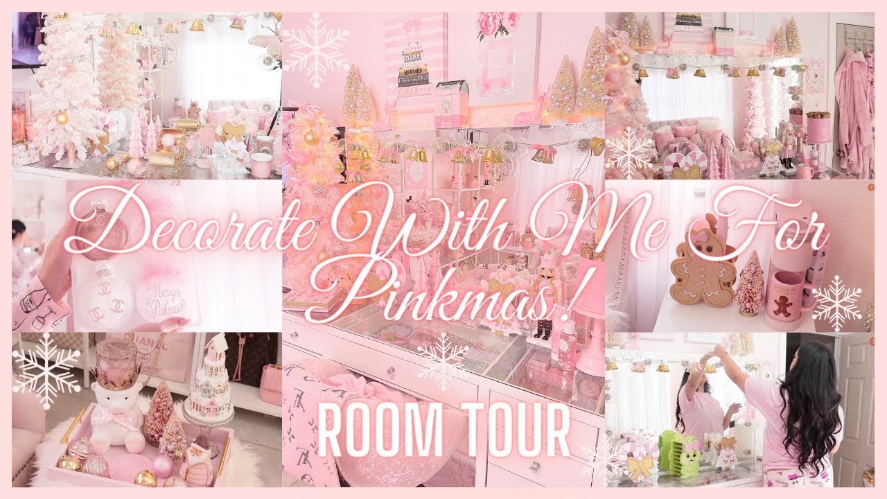 PINK CHRISTMAS DECORATE WITH ME FINALE + ROOM TOUR