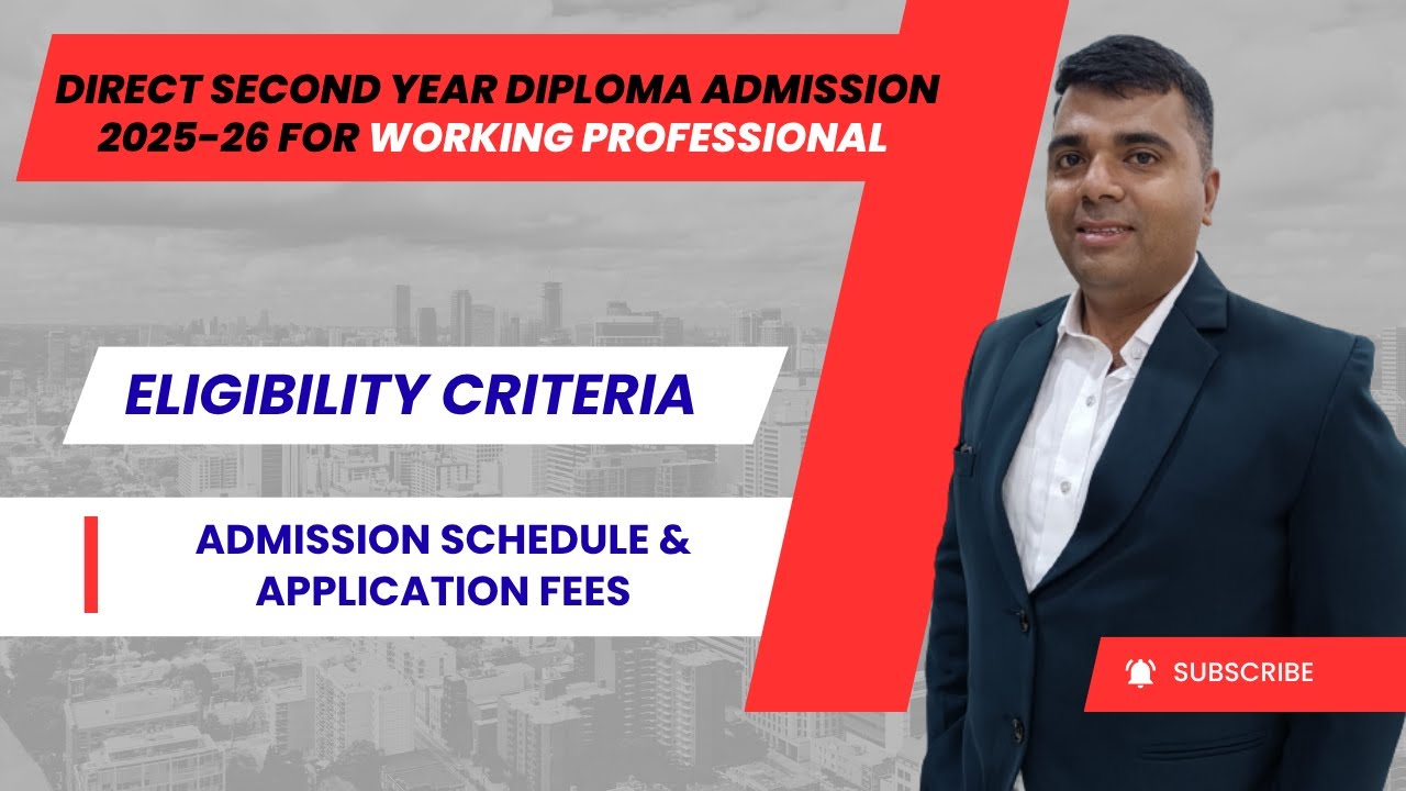 🚨 DTE Maharashtra Direct 2nd Year Diploma Admission 2025-26 for Working Professional.