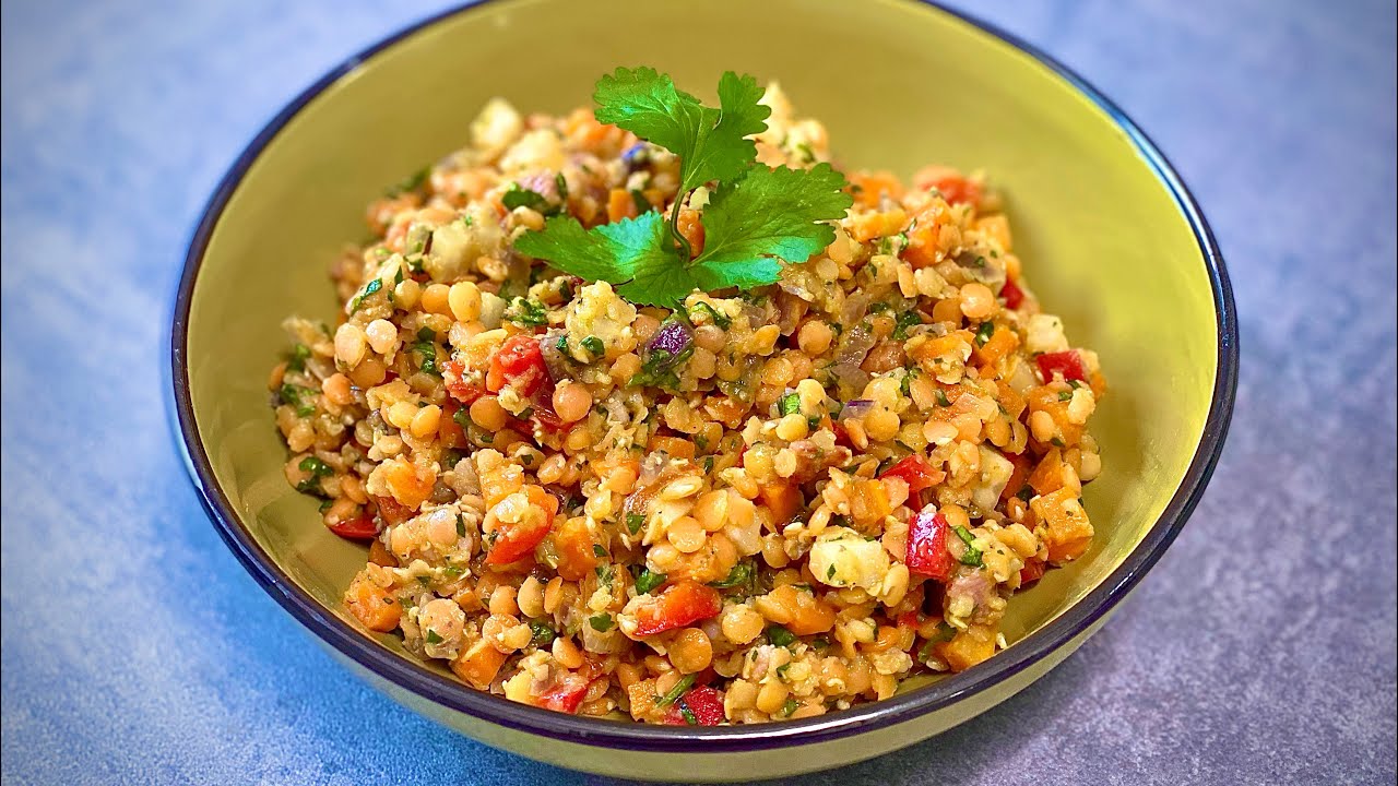Roter Linsen Salat 👀🔴#linsen #Salat #linsensalat