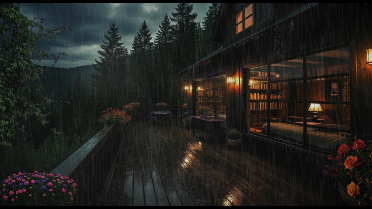 Rainalm Woodland Cabin Rain | Exterior Rainfall Sounds