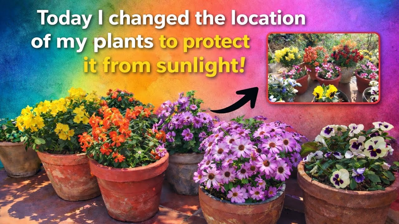 Today I changed the location of my plants to protect it from sunlight #gardening #organicgardening 