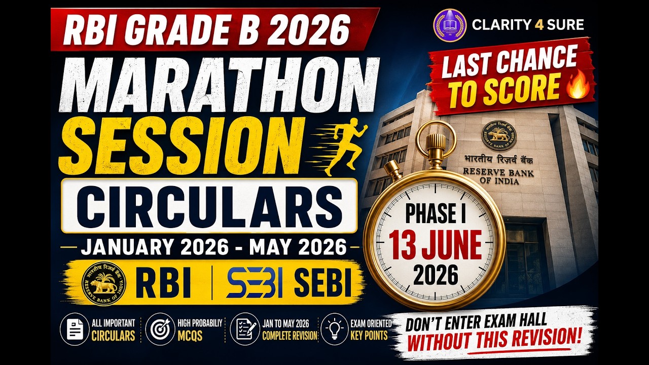 RBI Grade B 2026 | Marathon Session | Circulars | January 2026 - May 2026#rbigradeb2026