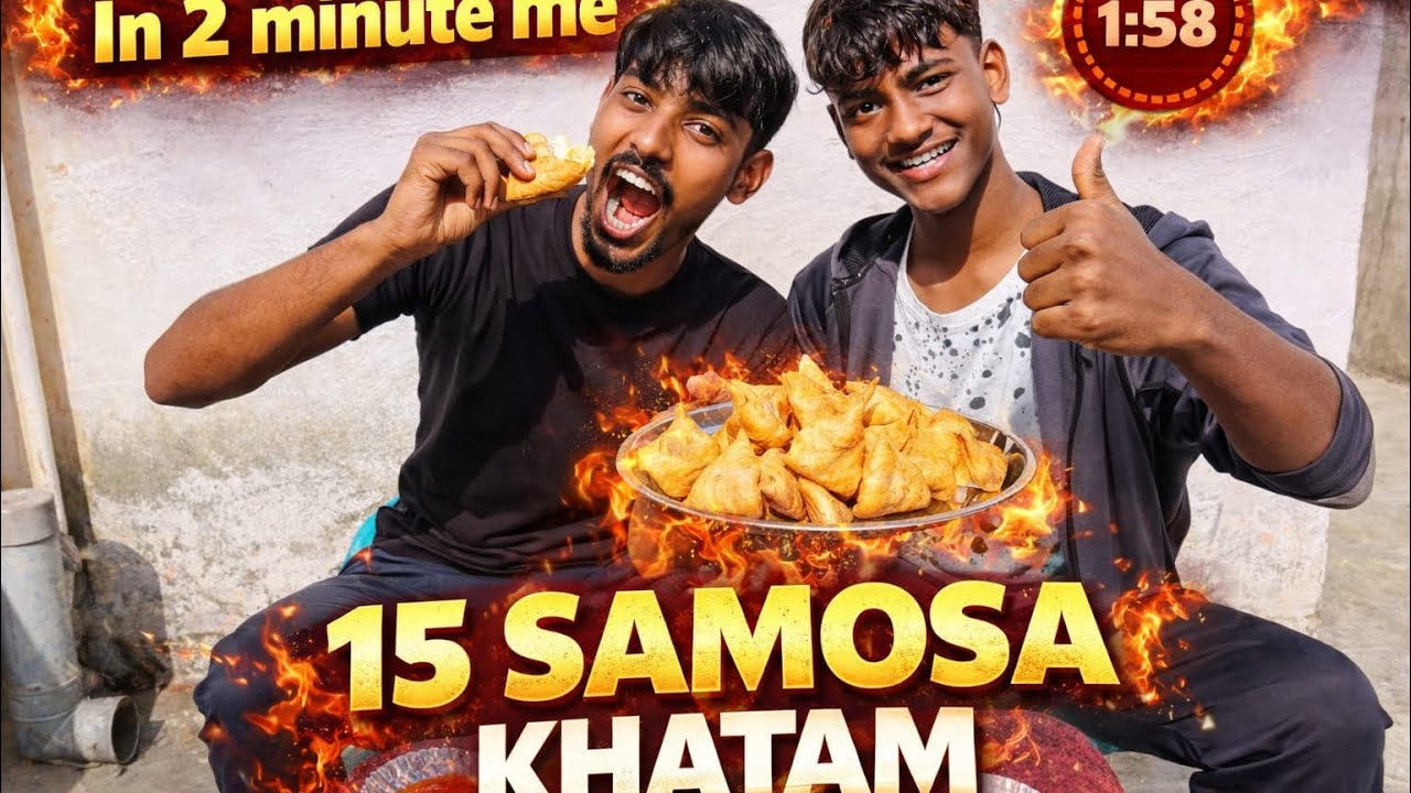 Samosa challenge 2m me 15 samosa khatam #shorts #video 