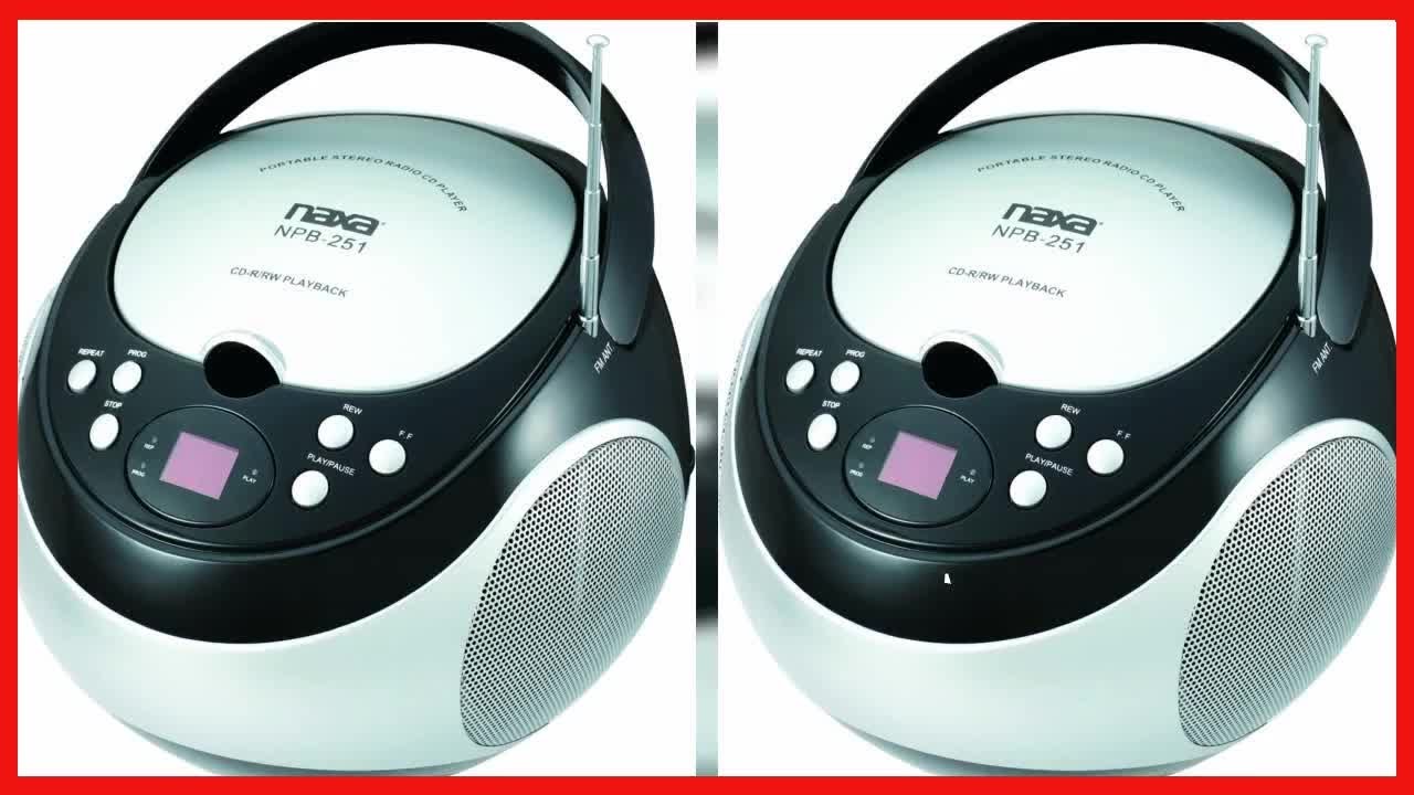 NAXA Electronics NPB-251BK Portable CD Player with AM/FM Stereo Radio,Black
