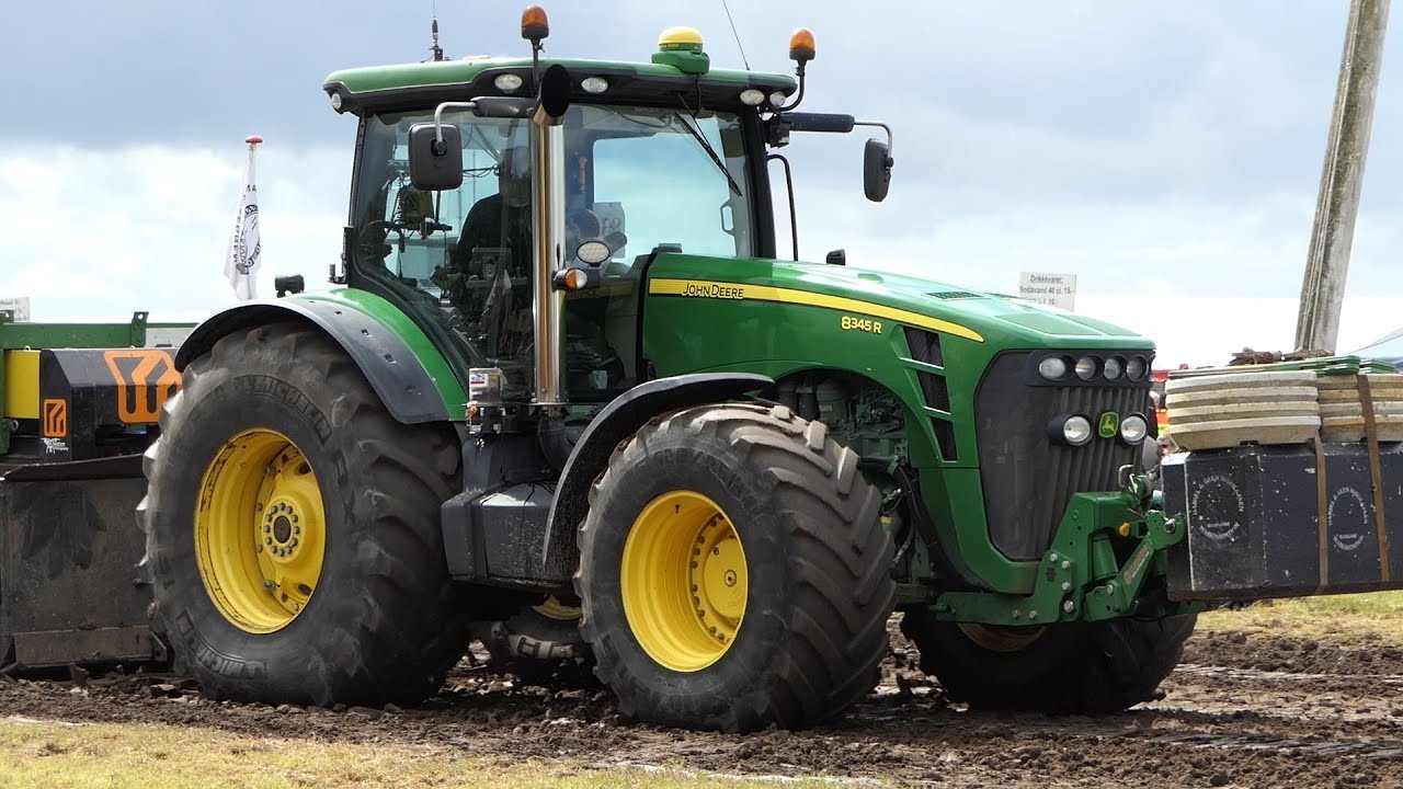 John Deere 8345R w/ Heavy Front-Weights Pulling The Sled to The Edge | Tractor Pulling DK