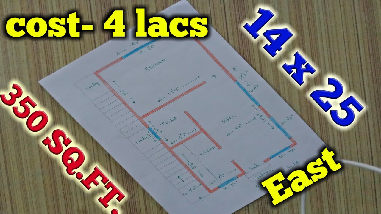 14 x 25 Ghar ka naksha || 350 sq ft House plan || Ranjan Architect ||