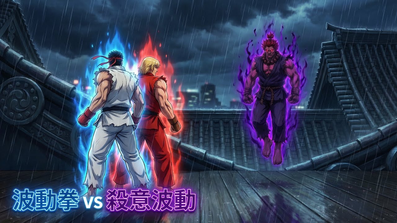 AI 重現快打旋風巔峰對決《波動拳 vs 殺意波動！30年的恩怨，在這一戰畫下句點。Ryu & Ken vs Akuma》