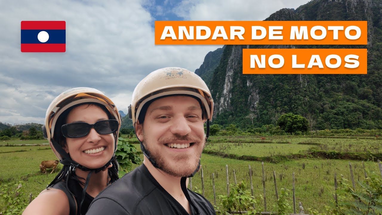 ANDANDO DE MOTO NO LAOS - VANG VIENG