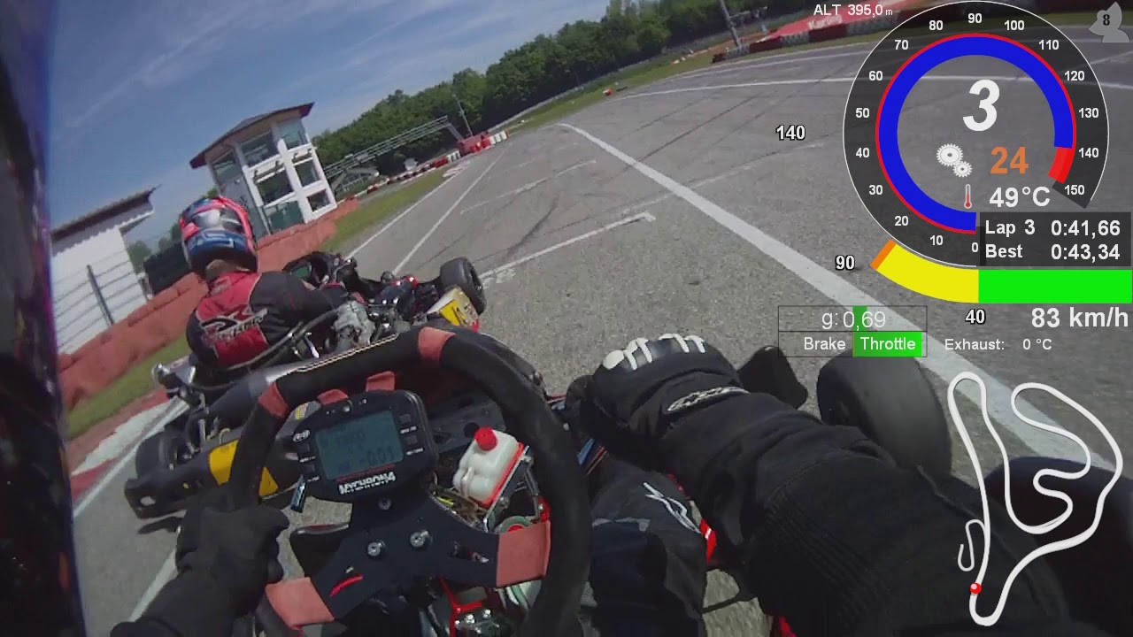 Ampfing Kart 2019.05.19 Session 2 Telemetrie Data Onboard helmet Cam DR TM KZ10 GPS05