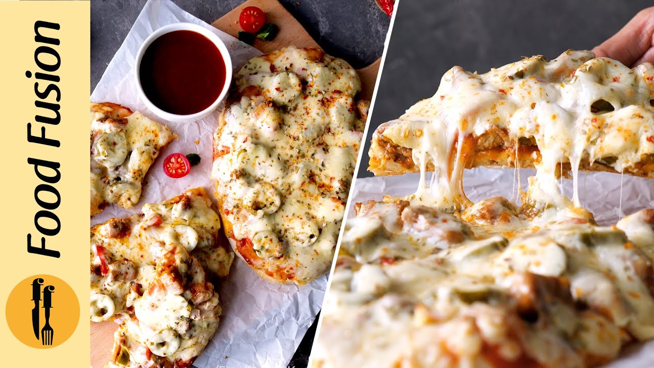 Chicken Jalapeno Naan Pizza without oven Recipe By Food Fusion