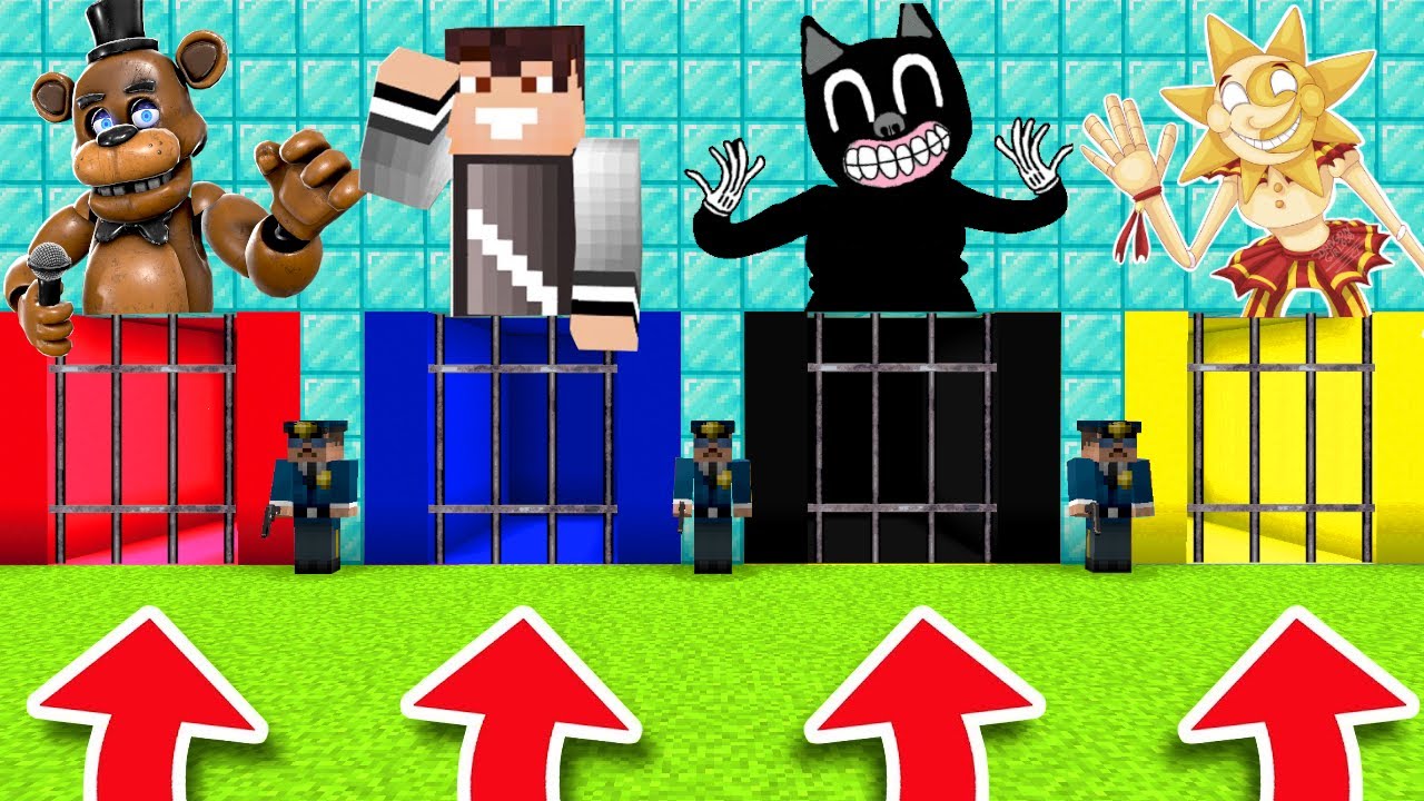NIE WYBIERZ ZŁEGO WIĘZIENIA (FREDDY, WOJAN, CARTOONCAT, SUNDROP) w MINECRAFT!