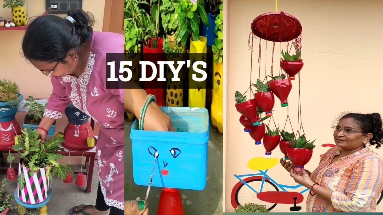 15, Home Garden Decor ideas / Easy Diys With Waste Materials 🌼