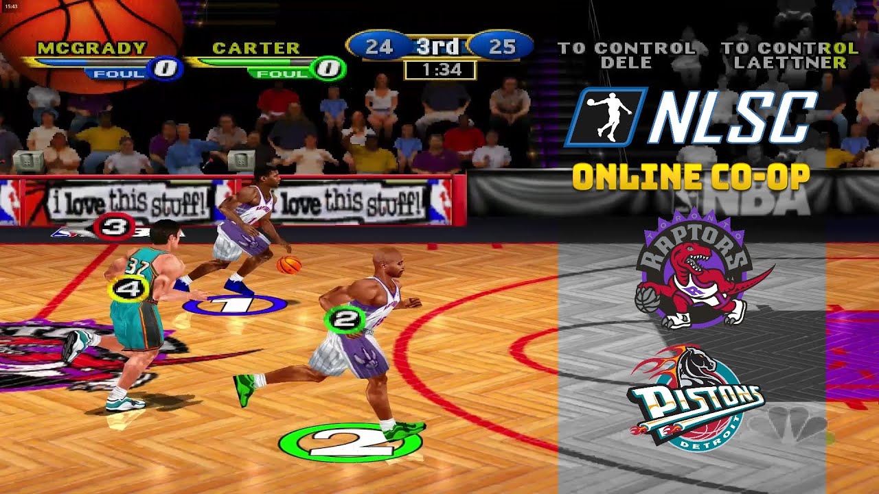 NBA Showtime: NBA on NBC - Raptors vs. Pistons - Dreamcast Gameplay - NLSC Online Co-Op