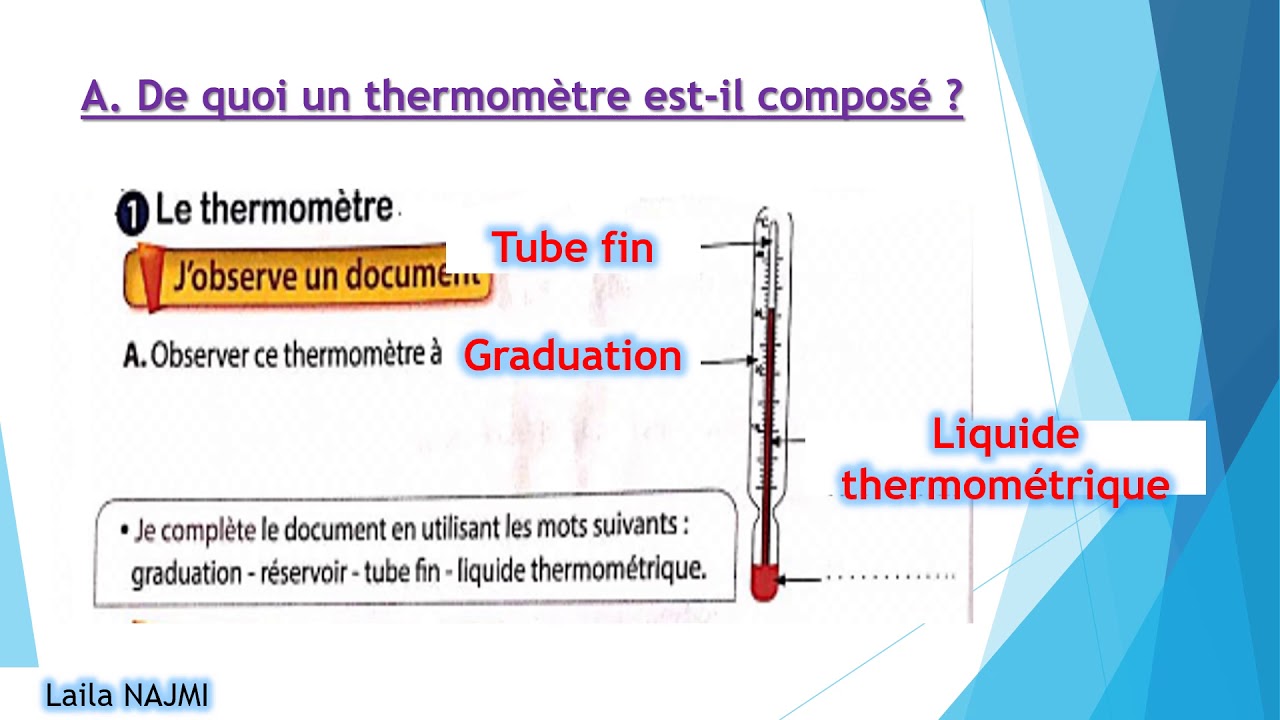 La chaleur: rep&eacute;rage d'une temp&eacute;rature d'un liquide - CE2
