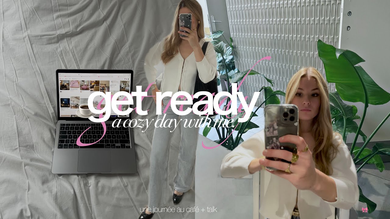 a day with me - get ready 🍃|| outfit, nails done, café & talk !!