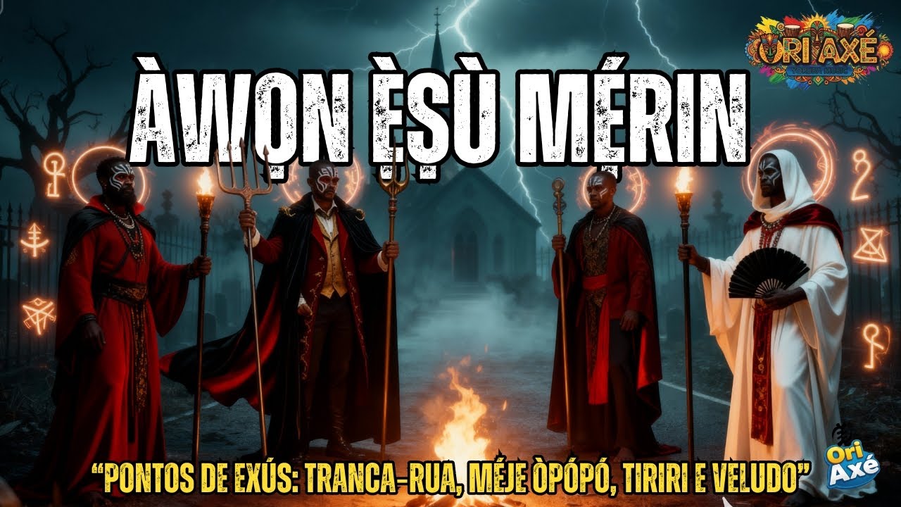 Cântico em Yorùbá para Exú - Tranca‑Rua, Méje Òpópó, Tiriri e Veludo(Àwọn Ẹ̀ṣù Mẹ́rin)