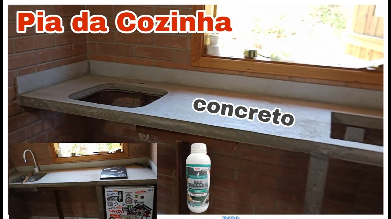 Pia de CONCRETO, pronta pra receber cimento queimado livre de umidade com SOS CONCRETO e + ULTRAGRIP