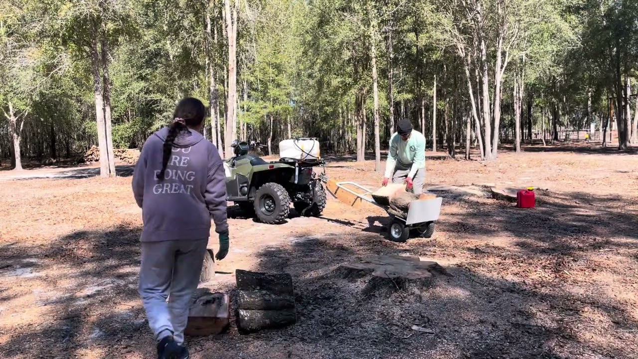 Marking the location for the metal building 