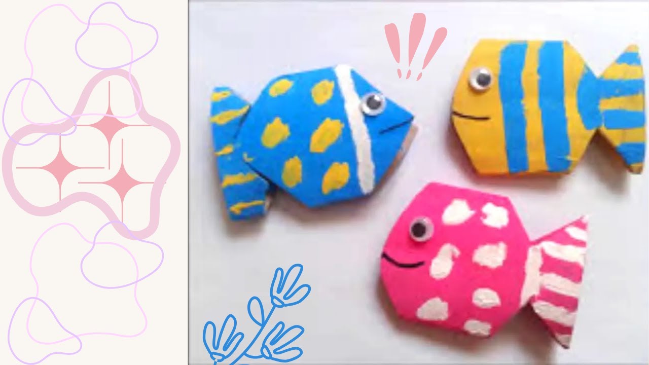 Faire de mignons poissons avec rouleaux de papier toilette -bricolage facile
