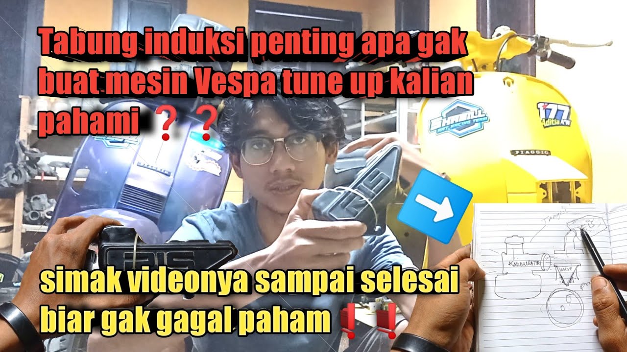 TABUNG INDUKSI di mesin Vespa tune up❓|| penting gak,simak videonya ❗❗