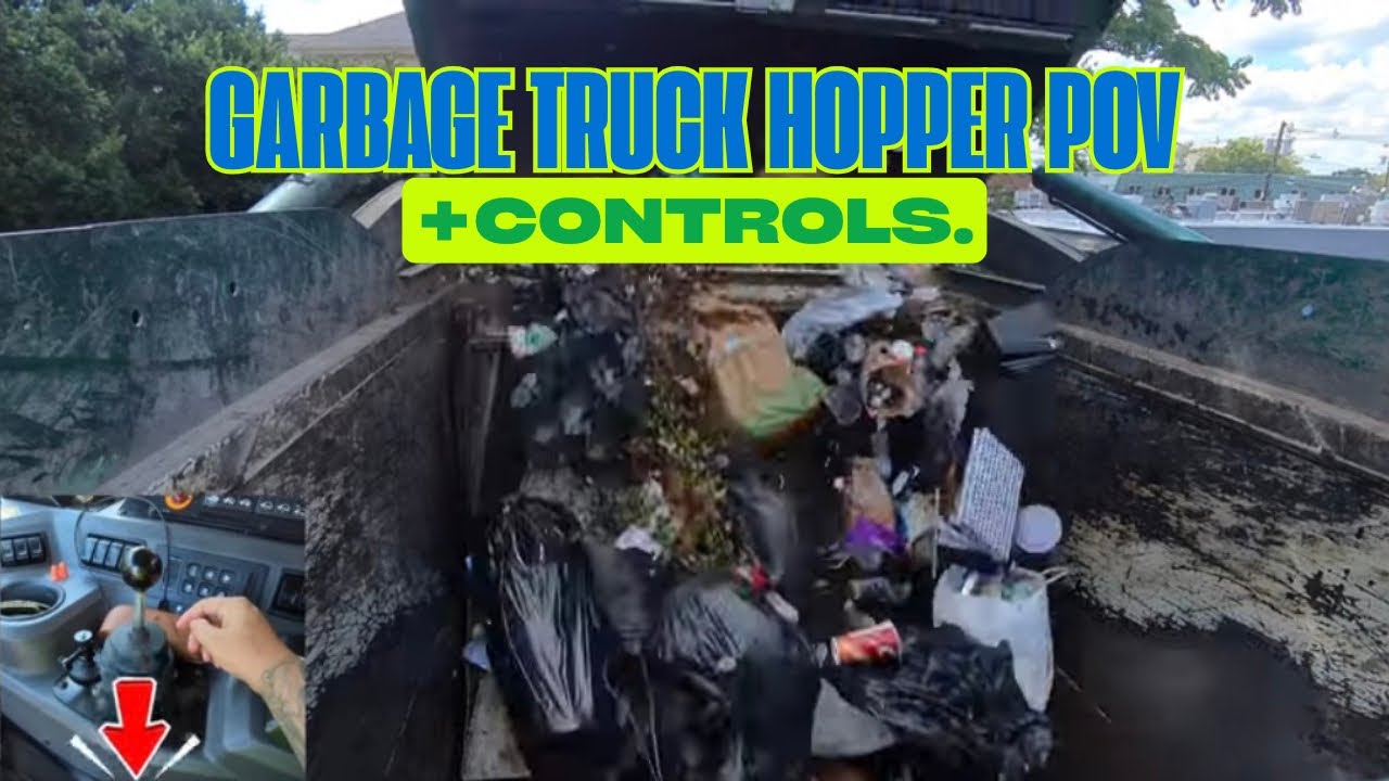 Garbage Truck Hopper POV + Controls | McNeilus Front Loader 🚛 🚮 (compilation)