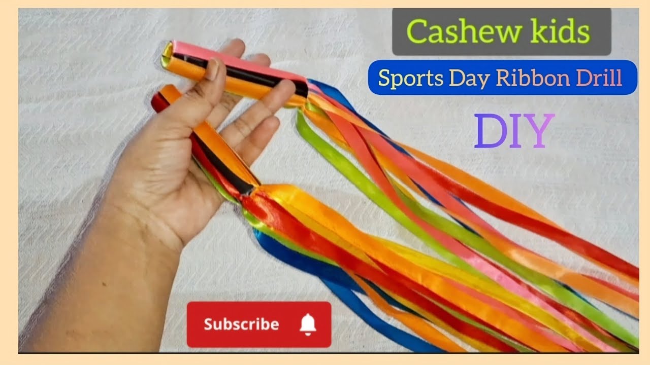 Sports Day Ribbon Wand | DIY Ribbon wand for Sports Day Drill | Ribbon for Dance @Cashewkids