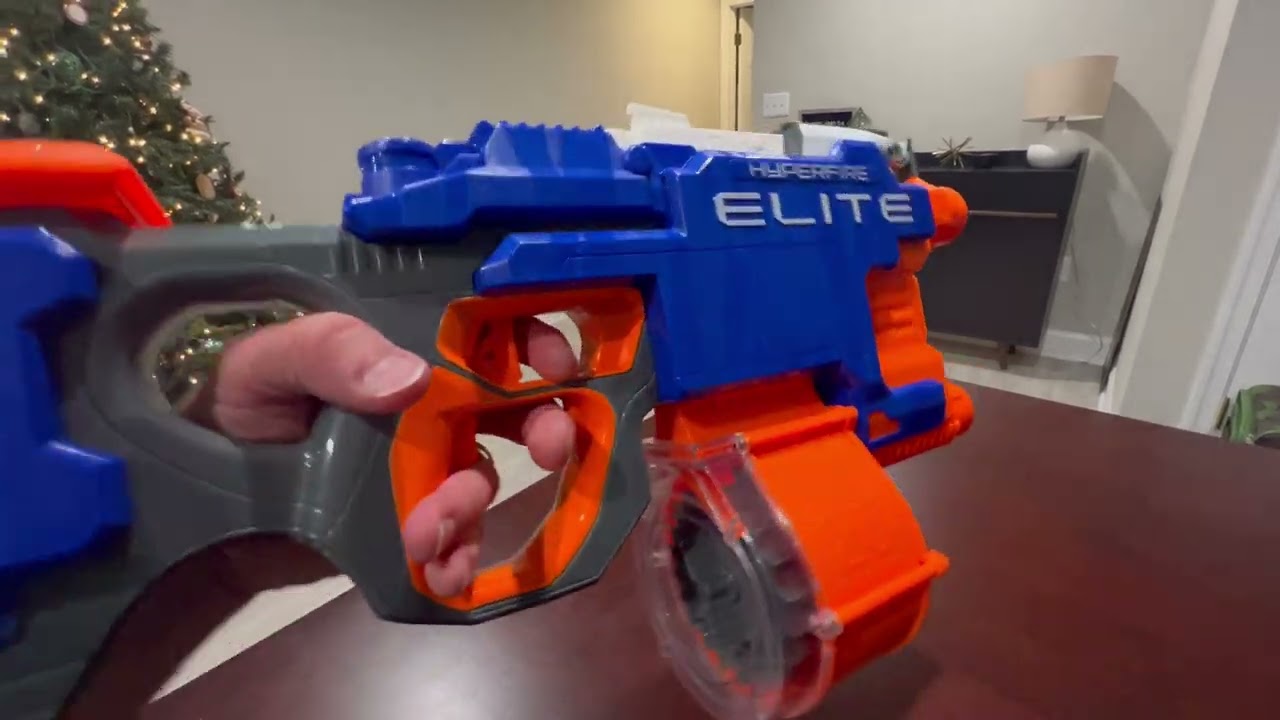 NERF HyperFire Motorized Elite Blaster, 25-Dart Drum, Fires Up to 5 Darts Per Second, Includes 25