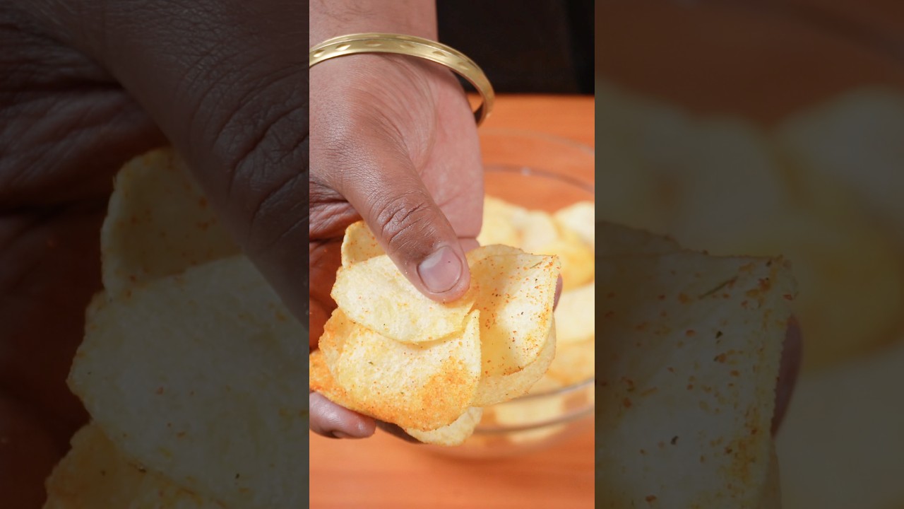 🔥 ASMR Instant Potato Chips | Super Crispy 🥔 | Satisfying Frying Sounds  #shorts #asmr