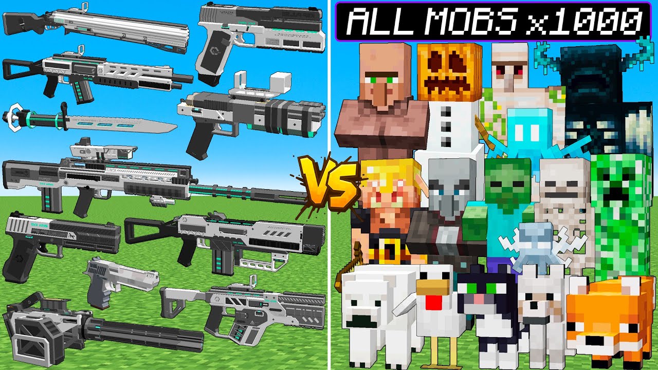 What TaCZ EMX Gun Can Defeat The Most All Minecraft Mobs Army?