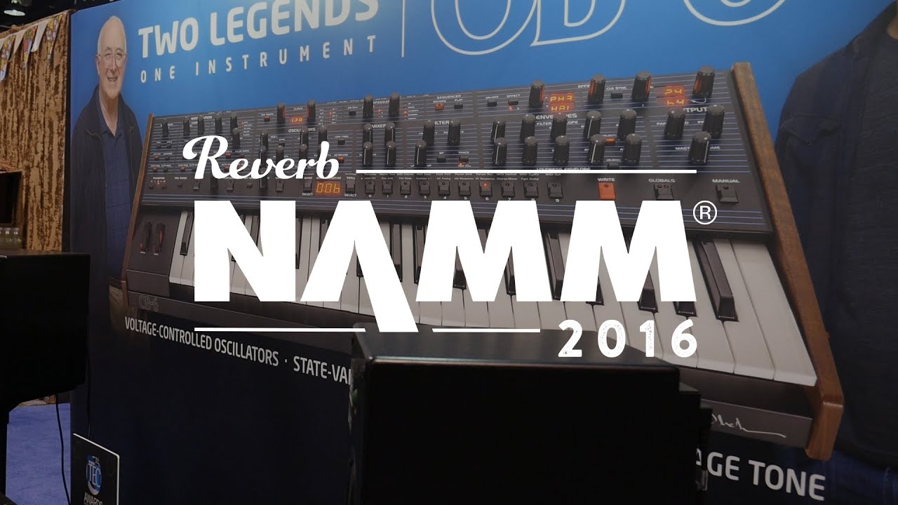Dave Smith and Tom Oberheim on the OB-6 at the Winter NAMM Show 2016